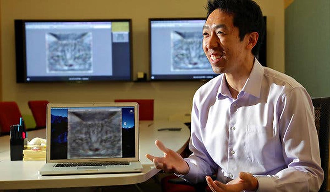 Google Brain learns to identify cats on photos (Right: Andrew Ng, Head of Google Brain, 2011-2012)