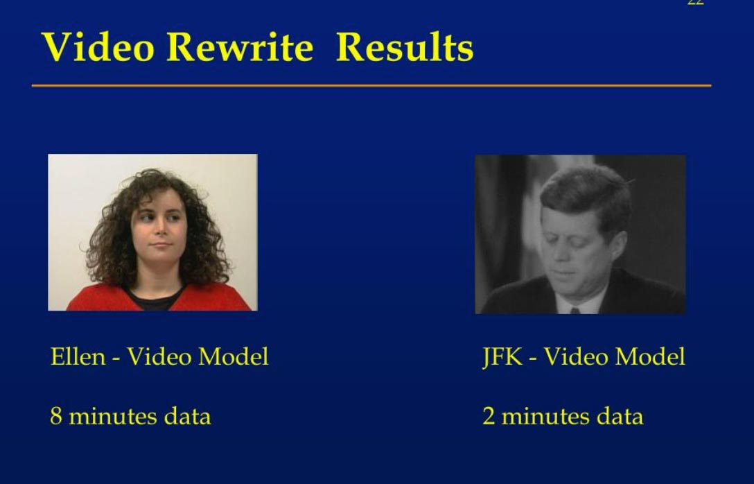 Video Rewrite presentation by Bregler, Covell and Slaney