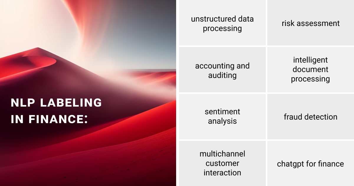 Top uses of NLP labeling in finance