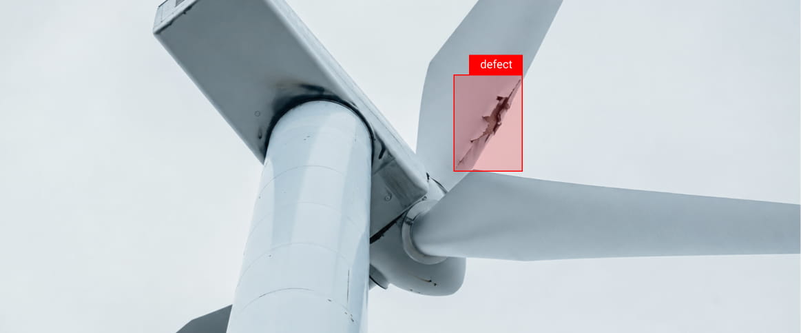 Renewable energy asset inspection for wind turbine defect detection