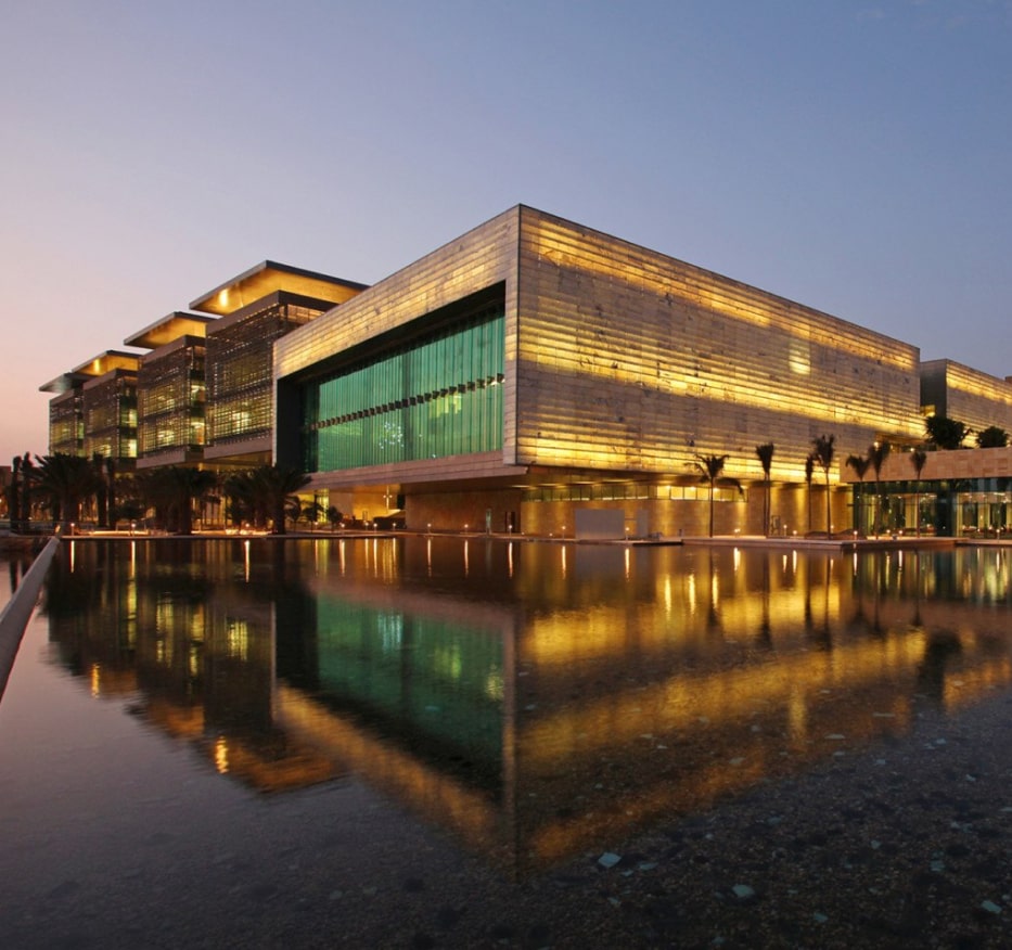 King Abdullah University of Science and Technology (KAUST) campus building, representing the client using annotated aerial imagery for agricultural and environmental AI research