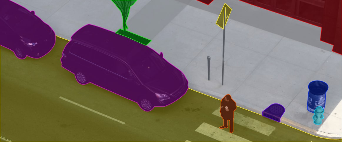 An example of semantic segmentation for urban planning