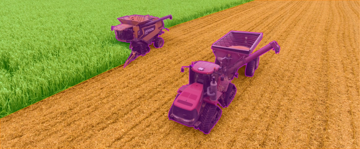 An example of semantic segmentation for precision agriculture