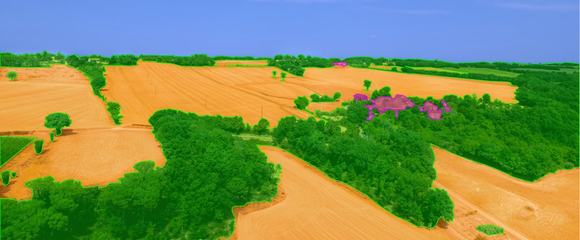 An example of semantic segmentation for environmental monitoring