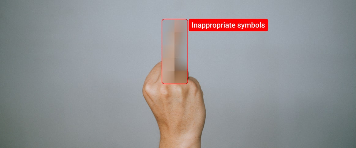 image moderation of inappropriate symbols